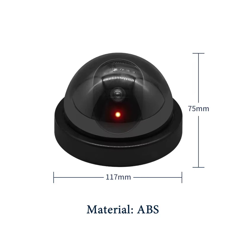 Creative Black Plastic Dome CCTV Dummy Camera Flashing Led Fake Camera Power via AA Battery Surveillance Security System