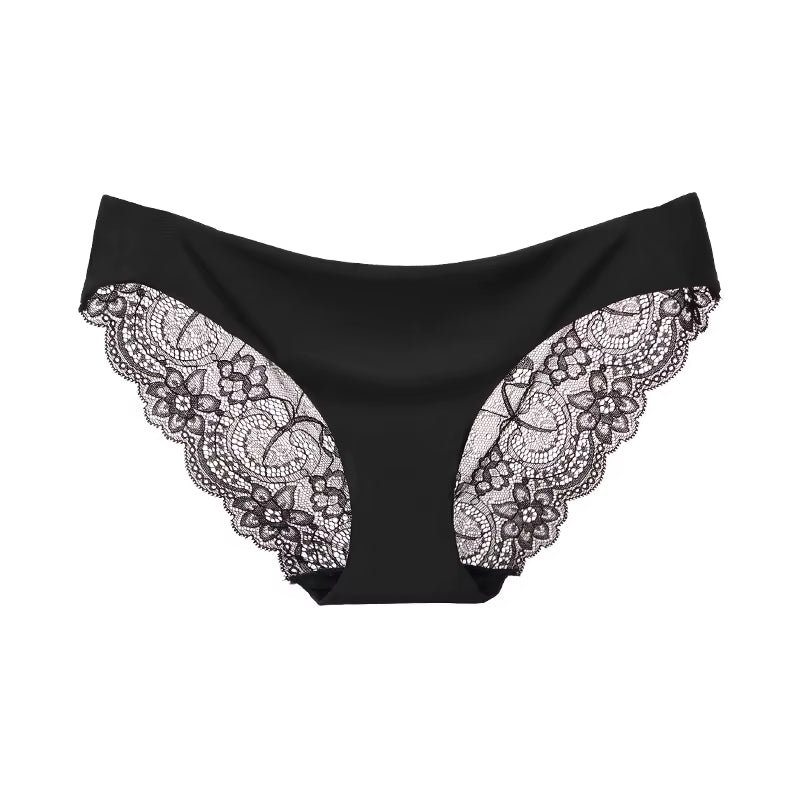 Fashion Lace Underwear Women Panties Sexy Briefs Solid Color Invisible Intimate Lingerie Female Breathable Seamless Panty