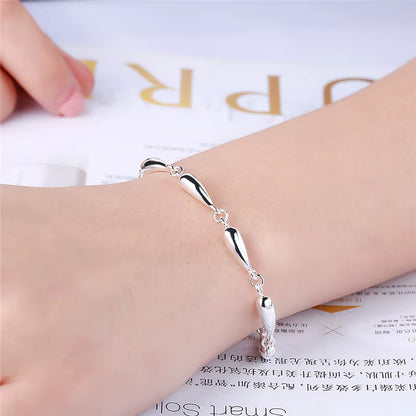 925 Sterling Silver Water Drop Bracelet Luxury Brand Women Bracelet Silver Bracelet Jewelry Christmas Gift