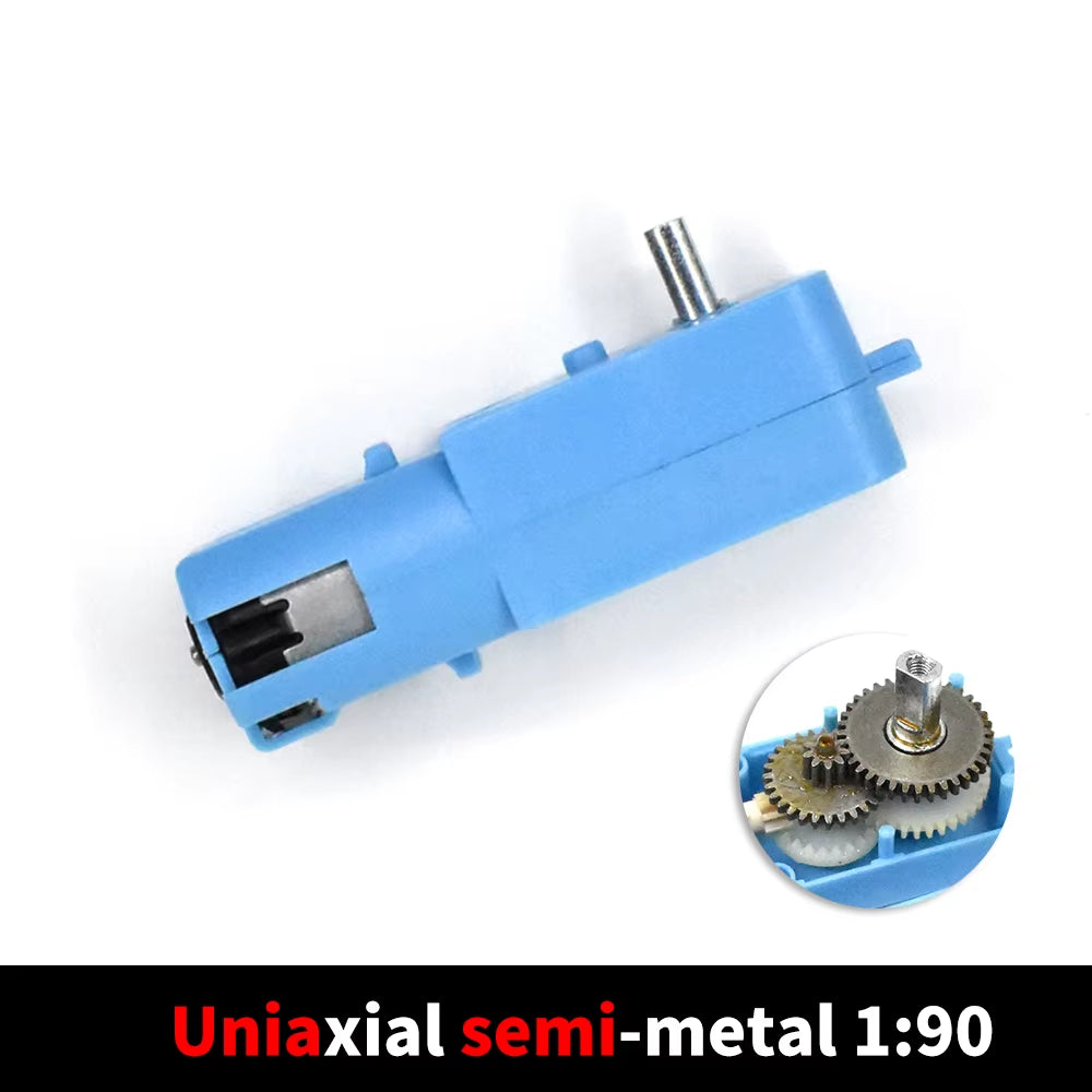 DC 3V-6V 1:90 Metal Gear Motor All Metal/Half Metal Single Axis Gear Motor Robot Intelligent Vehicle Speed Reducer TT Motor Blue