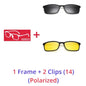 Polarized Sunglasses Men Women 5 in 1 Magnetic Clip on Glasses TR90 Optical Prescription Eyeglass Frames Magnet Clips