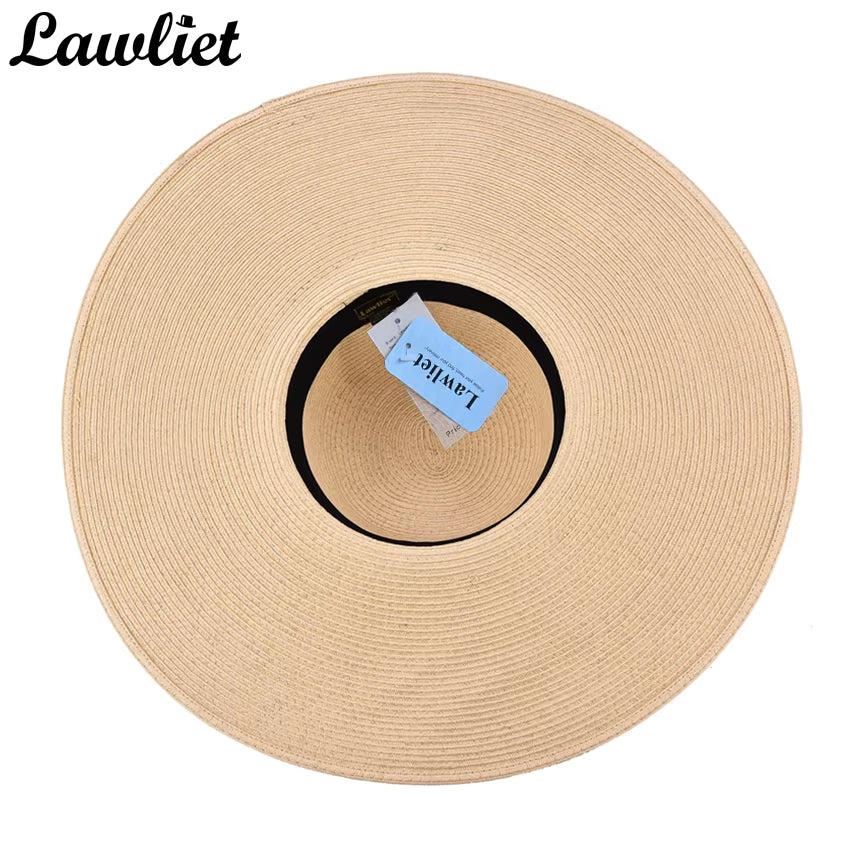 7.1''/18Cm Foldable Oversized Huge Wide Brim Sun Beach Straw Hats Wedding Womens Floppy Party Dressy A330