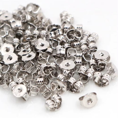 100Pcs High Quality 925 Silver Plated Rose Gold Color Copper Earring Back Plug Earring Settings Base Ear Studs Back Whole Sale