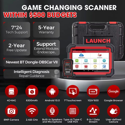 CRP919E BT OBD2 Scanner CAN FD DOIP FCA Full System Car Diagnostic Tools ECU Coding Bidirectional Control 31+ Service