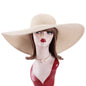 7.1''/18Cm Foldable Oversized Huge Wide Brim Sun Beach Straw Hats Wedding Womens Floppy Party Dressy A330