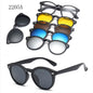 6 in 1 Changed Lens 5 Lenes Magnet Sunglasses Mirrored Sunglasses Glasses Men Polarization Custom Prescription