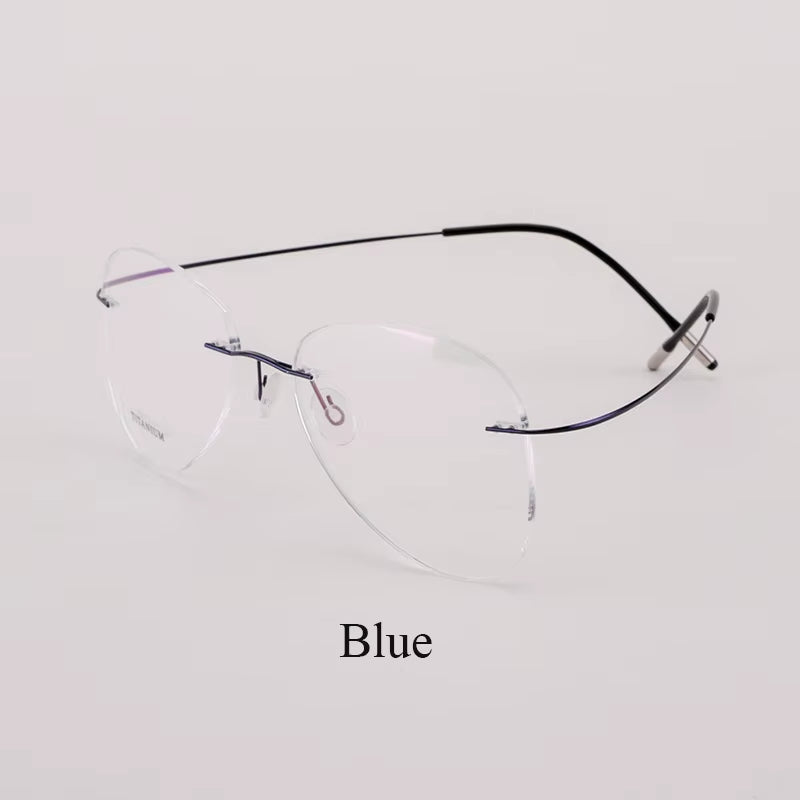 Titanium Rimless Fashion Designer Eyeglasses Optical Glasses Frame Men and Women Eyewear Lightweight Flexible Spectacle