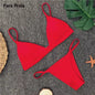 9 Colors Solid Bikini Set 2025 Sexy Push up Swimwear Women Brazilian Swimsuit Low Waist Biquini Halter Two Pieces Bathing Suit