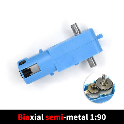 DC 3V-6V 1:90 Metal Gear Motor All Metal/Half Metal Single Axis Gear Motor Robot Intelligent Vehicle Speed Reducer TT Motor Blue