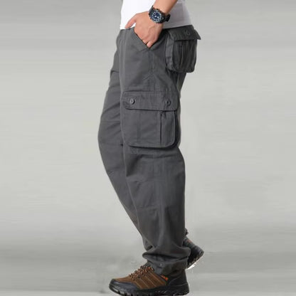 Men'S Cargo Pants Mens Casual Multi Pockets Sports Large Size 44 Tactical Pants Men Outwear Straight Loose Fashion Long Trousers