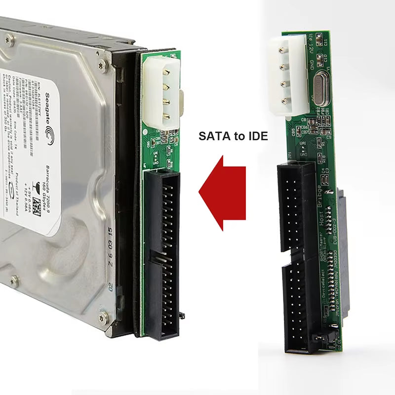 7+15Pin 2.5 Sata Female to 3.5 Inch IDE Sata to IDE Adapter Converter Male 40 Pin Port for ATA 133 100 HDD CD DVD Serial New