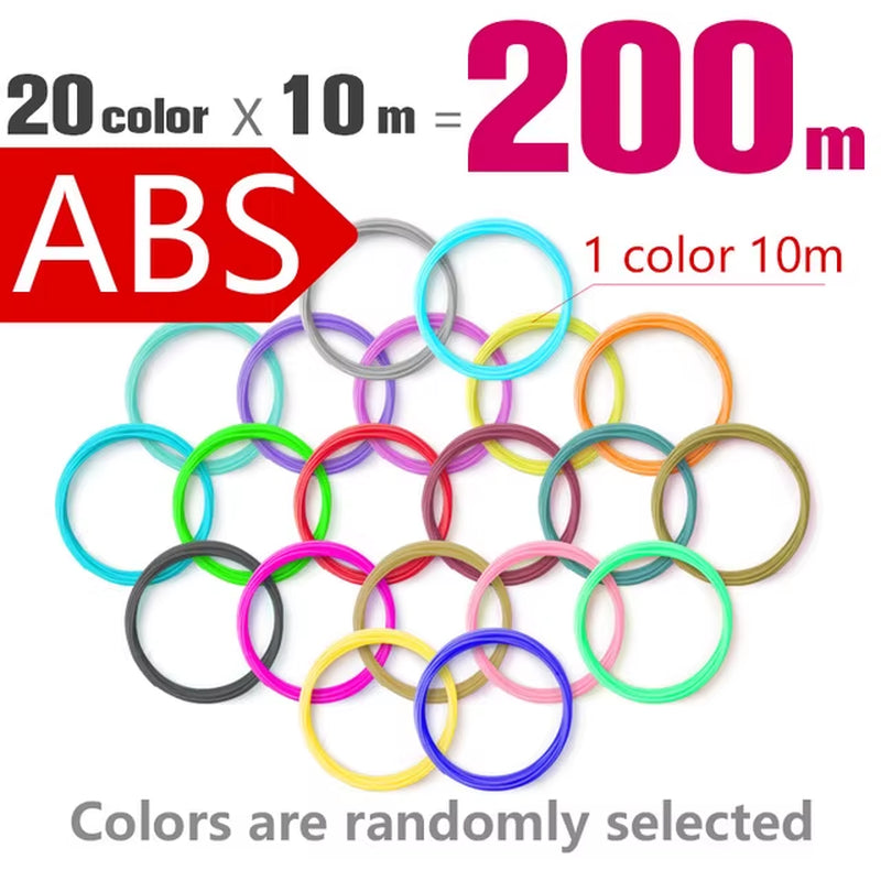 Filament 1.75Mm for 3D Pen 20/ 30 Colors Brilliant Color Filament ABS / PLA/ PCL No Smell Safety Plastic 3D Print Pen Filament