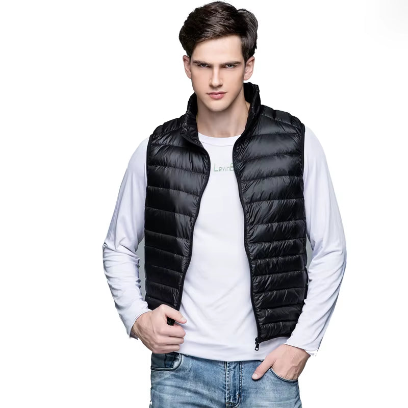 Spring Man 90% Duck down Vest Ultra Light Jackets Men Fashion Sleeveless Outerwear Coat Autumn Winter Coat