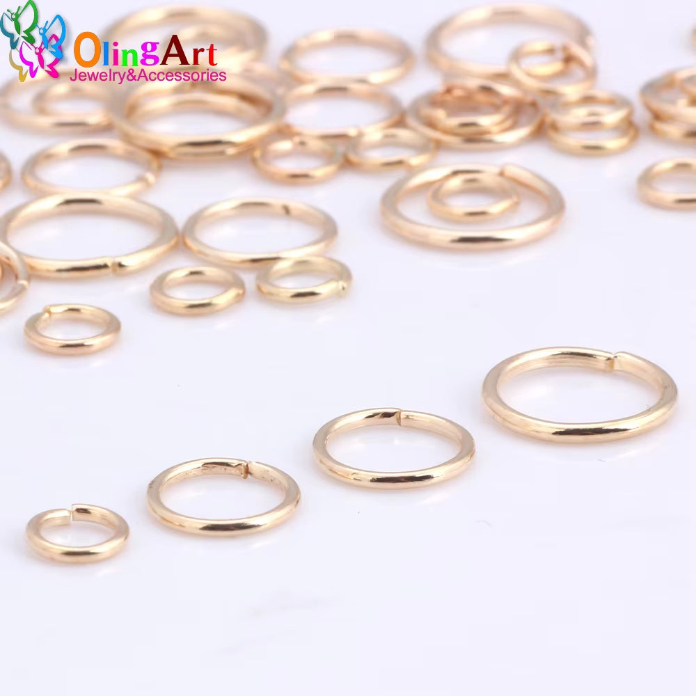 KC Gold Jump Ring 6Mm/9Mm/10Mm/12Mm Link Loop Mixed Size DIY Jewelry Making Connector Wire Diameter 1.0MM