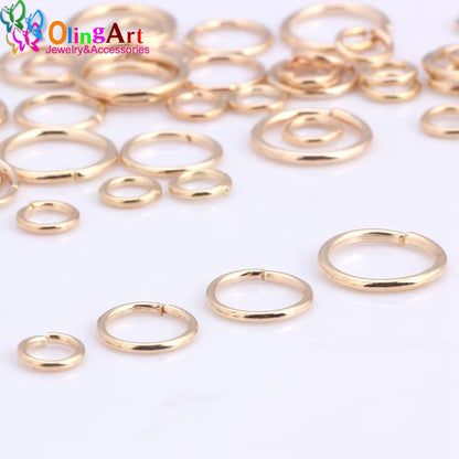 KC Gold Jump Ring 6Mm/9Mm/10Mm/12Mm Link Loop Mixed Size DIY Jewelry Making Connector Wire Diameter 1.0MM