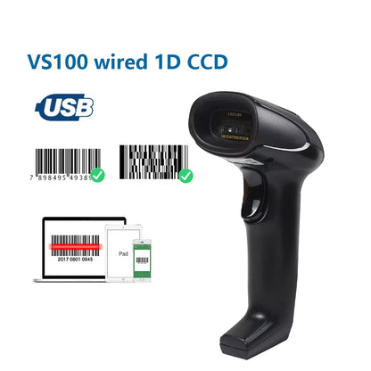 1D/2D Supermarket Handhel Barcode Bar Code Scanner Reader QR PDF417 Bluetooth 2.4G Wireless &Wired USB Platform