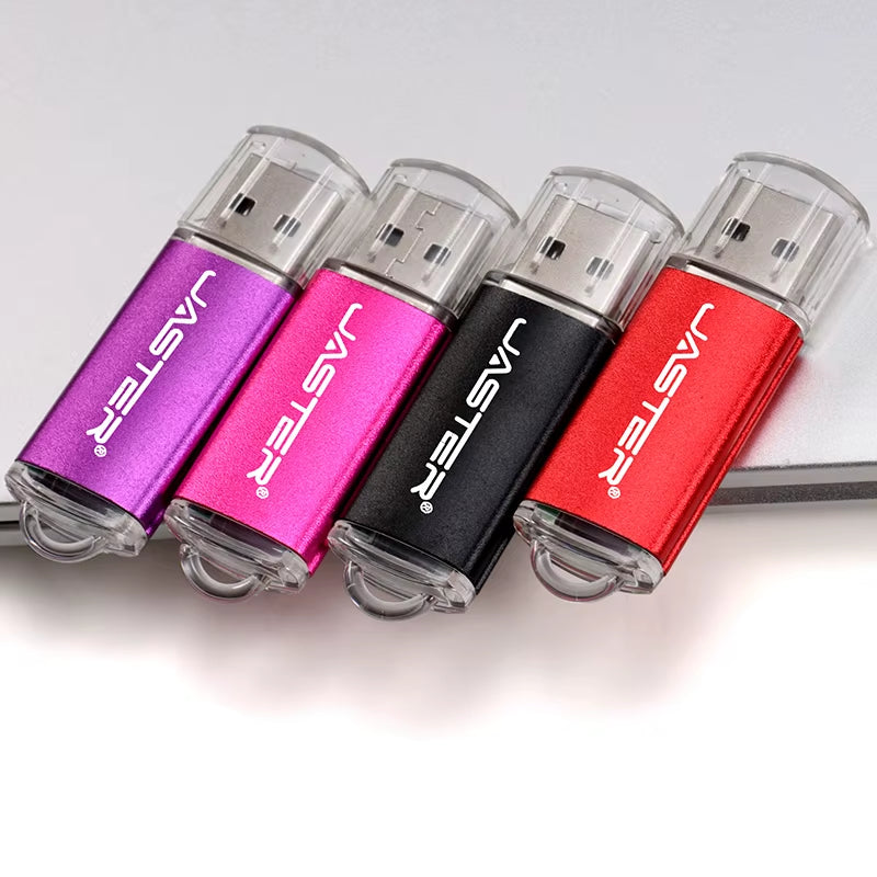 New Portable USB Flash Drives Free Custom Logo Metal Pen Drive with Key Chain Memory Stick 64GB/32GB/16GB/8GB/4GB Pendrive U Di