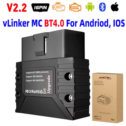 Vlinker MC V2.2 Icar Pro Bluetooth 4.0 WIFI OBD2 Scanner for Android IOS Auto Code Reader OBDII Tool PK V1.5 ELM327