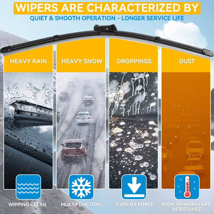 Erick'S Wiper LHD Front Wiper Blades for VW Jetta 6 MK6 A6 Passat CC 2012 - 2018 Windshield Windscreen Window Brush 24"19"
