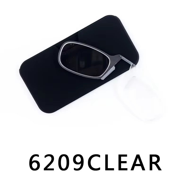 Nose Clip Reading Glasses Man High Quality Men Portable Foam Nose Glasses for Seniors Transparent Eyeglasses with Case
