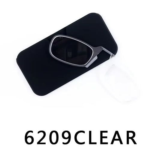 Nose Clip Reading Glasses Man High Quality Men Portable Foam Nose Glasses for Seniors Transparent Eyeglasses with Case