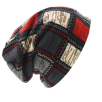 Brand Autumn Winter Hats for Women Plaid Design Contrast Color Ladies Hat Skullies and Beanies Men Hat Unisex HT022