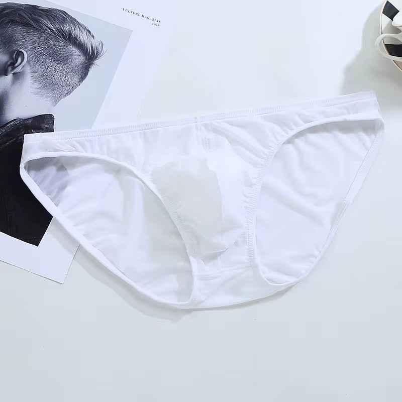 Men'S Briefs Soft Breathable Silk Sexy Underwear Men'S Hot Hips up Transparent Jockstrap Sexy Colorful Undies Cueca