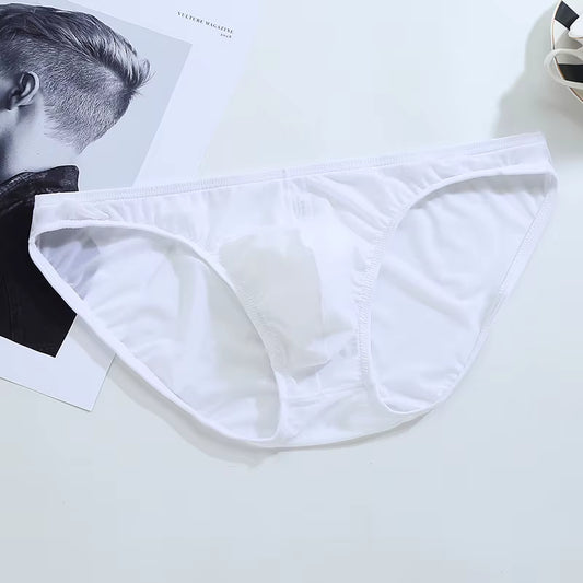 Men'S Briefs Soft Breathable Silk Sexy Underwear Men'S Hot Hips up Transparent Jockstrap Sexy Colorful Undies Cueca