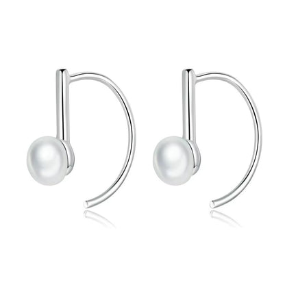 925 Sterling Silver Elegant round Pure Love Pearl Drop Earrings for Women Jewelry Brincos White ,Black Purple Pink SCE037