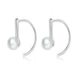 925 Sterling Silver Elegant round Pure Love Pearl Drop Earrings for Women Jewelry Brincos White ,Black Purple Pink SCE037