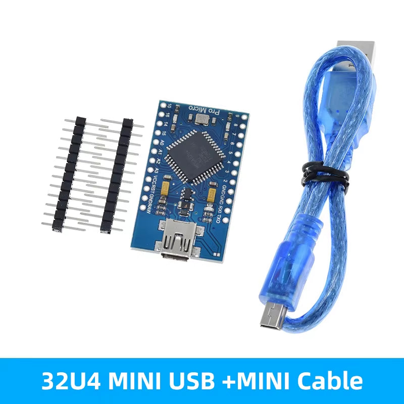 Pro Micro Atmega32U4 5V 16Mhz Original Chip Replace Atmega328 for Arduino Pro Mini with 2 Row Pin Header for Leonardo UNOR3