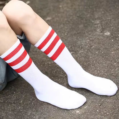 New Men/Women 3 Three Stripes Cotton Socks Retro Old School Hiphop Skate Long Short Meias Harajuku White Black Winter Cool