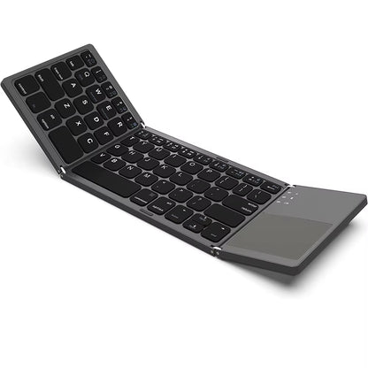 New Portable Mini Three Folding Bluetooth Keyboard Wireless Foldable Touchpad Keypad for IOS Android Windows Ipad Tablet