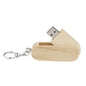 Wooden Rotatable USB USB Flash Drives 128GB Memory Stick Free Custom Logo 64GB 32GB with Key Chain Business Gift Pendrive