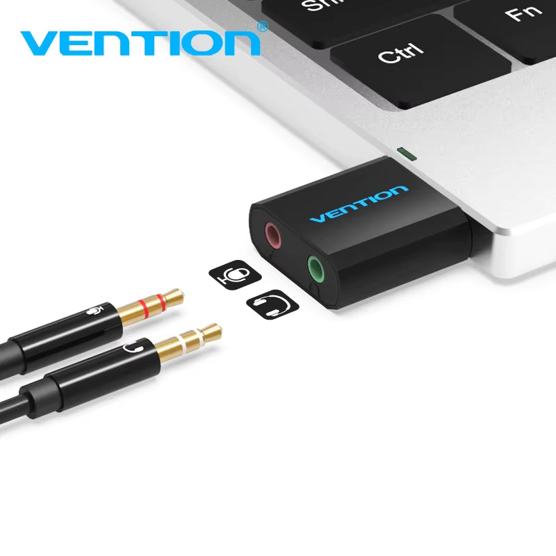 USB Sound Card USB Audio Interface External 3.5Mm Microphone Audio Adapter Sound Card for Laptop PS4 Headset Sound Card
