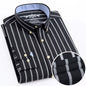 Men'S Long Sleeve Oxford Plaid Striped Work Casual Shirt with Pocket, Spring Autumn Cotton Blend Regular-Fit Button-Down Shirts