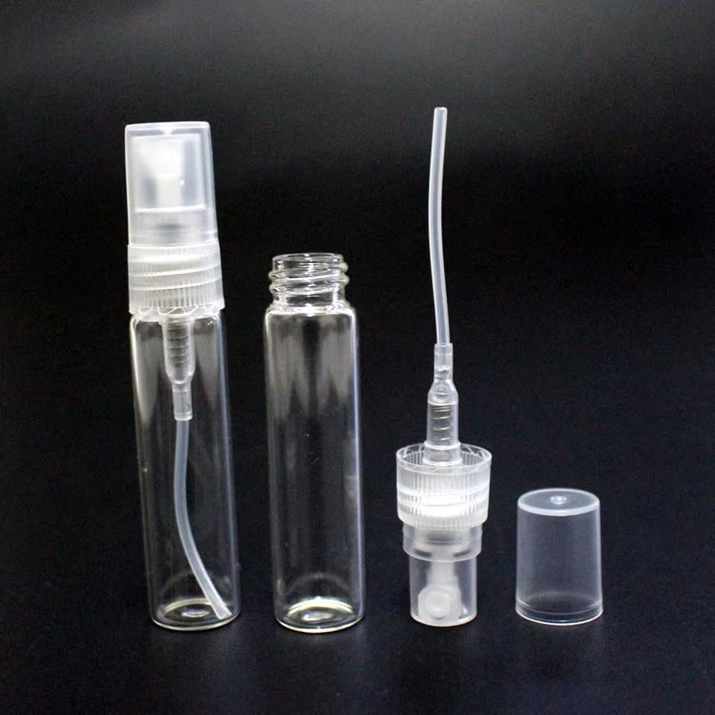5Pcs/Pack 2ML 3ML 5ML 10ML Clear Mini Perfume Glass Bottle Empty Cosmetics Bottle Sample Test Tube Thin Glass Vials Amber