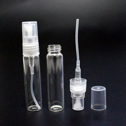 5Pcs/Pack 2ML 3ML 5ML 10ML Clear Mini Perfume Glass Bottle Empty Cosmetics Bottle Sample Test Tube Thin Glass Vials Amber