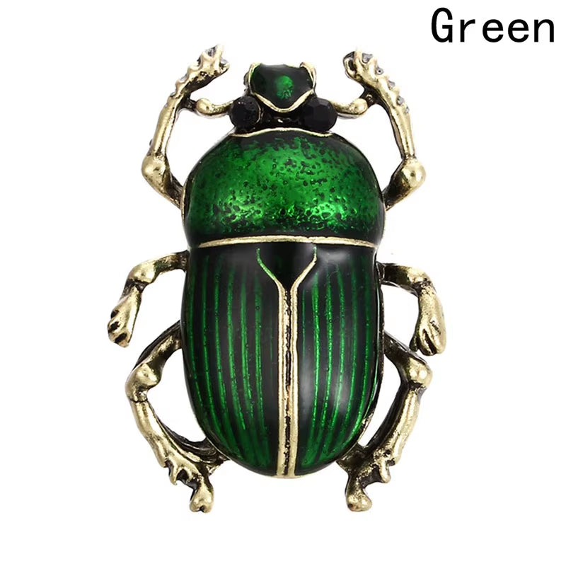 New Vintage Jewelry Beetle Brooches for Women Kids Enamel Green Purple Animal Insects Brooch Jewelry