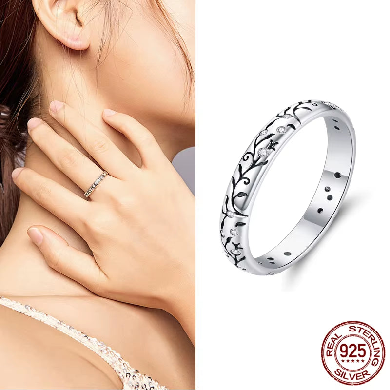 Hot Sale 100% 925 Sterling Silver Styles Stackable Ring Party Finger Wedding Rings for Women Original Fashion Jewelry Gift