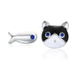 Real 100% 925 Sterling Silver Lovely Cat Pet Stud Earrings for Women S925 Silver Earring Fashion Jewelry Gift FIE073