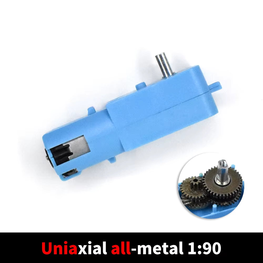 DC 3V-6V 1:90 Metal Gear Motor All Metal/Half Metal Single Axis Gear Motor Robot Intelligent Vehicle Speed Reducer TT Motor Blue
