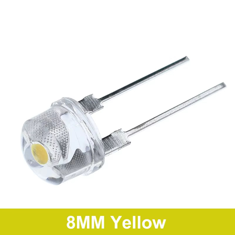 10/30PCS NEW F8 8Mm 0.5W 3.0-3.2V Straw Hat LED White Super Bright LED Lamp Wide Angle Transparent LED Lamp Strawhat LED