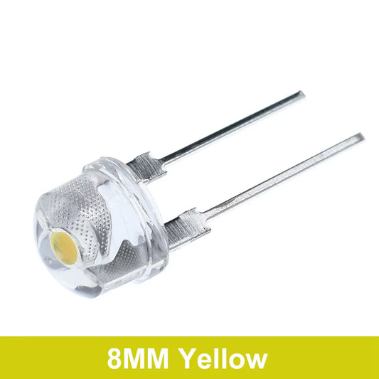 10/30PCS NEW F8 8Mm 0.5W 3.0-3.2V Straw Hat LED White Super Bright LED Lamp Wide Angle Transparent LED Lamp Strawhat LED