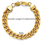 Mens 316L Stainless Steel Male Bracelet Wholesale Braslet Gold Silver Color Braclet Chunky Cuban Chain Link Bracelet for Man