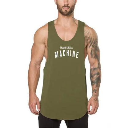 Brand Gym Clothing Men Bodybuilding and Fitness Stringer Tank Top Vest Sportswear Undershirt Muscle Workout Singlets