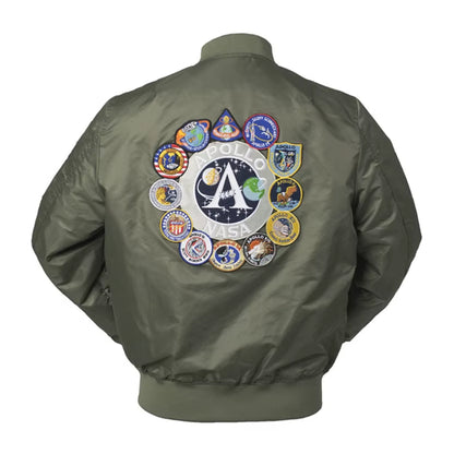 2025 New Autumn Apollo Thin 100Th SPACE SHUTTLE MISSION Thin MA1 Bomber Hiphop US Air Force Pilot Flight College Jacket for Men
