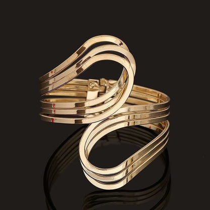 Bijoux Gypsy Fashion Gold Silver Plated Punk Hip Hop Cuff Wide Men Bangles Arm Bracelet for Women Bracelets & Bangles