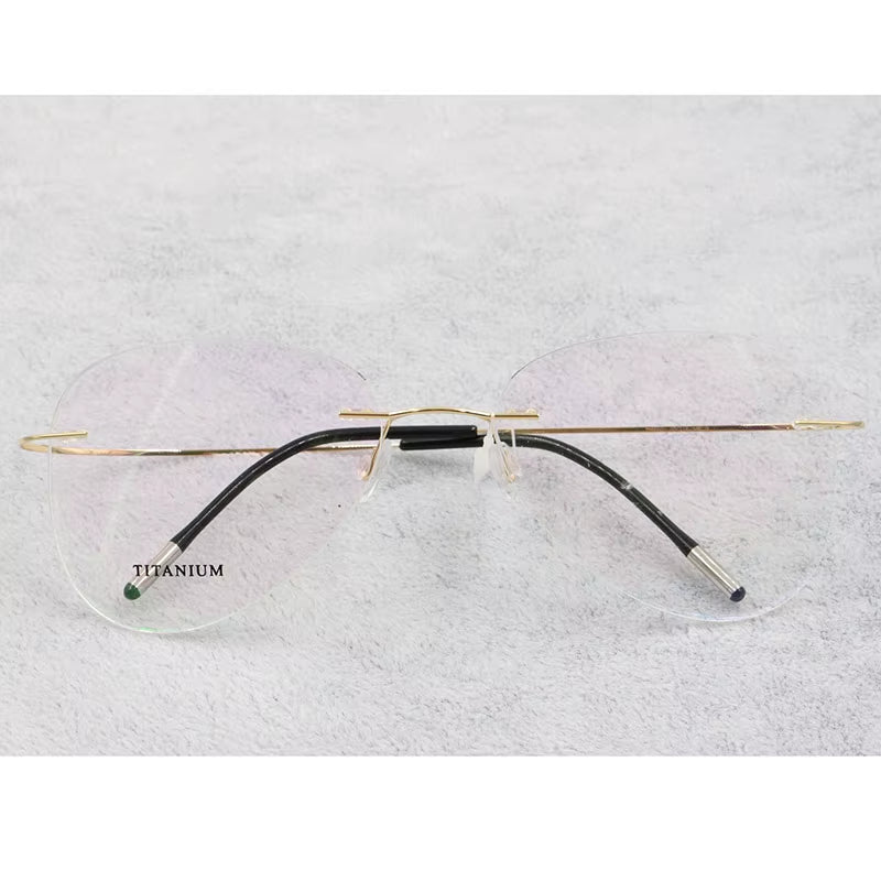 Titanium Rimless Fashion Designer Eyeglasses Optical Glasses Frame Men and Women Eyewear Lightweight Flexible Spectacle