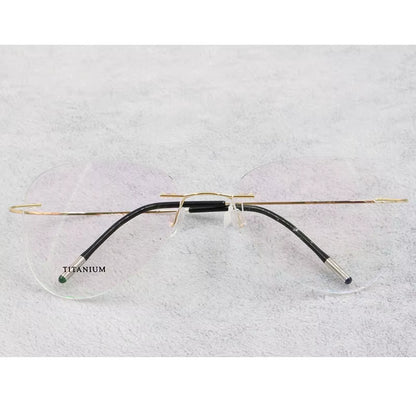 Titanium Rimless Fashion Designer Eyeglasses Optical Glasses Frame Men and Women Eyewear Lightweight Flexible Spectacle